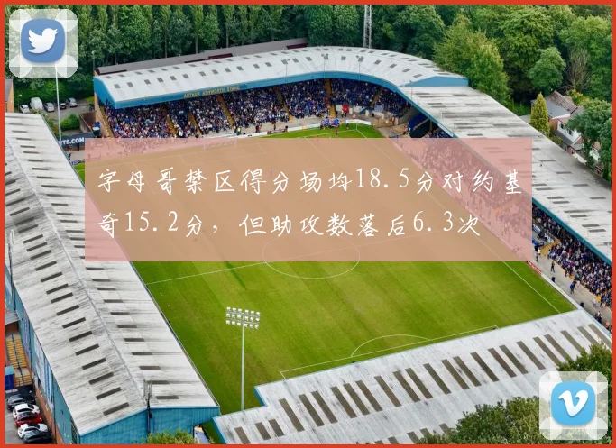 字母哥禁区得分场均18.5分对约基奇15.2分，但助攻数落后6.3次